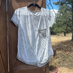 American Eagle - Distressed Floral Tee - Green - Small